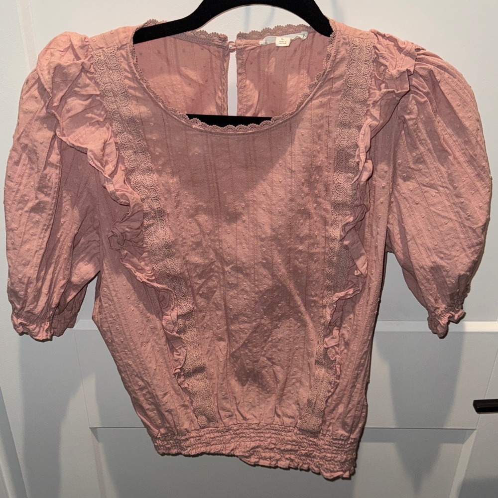 Mine Dusty Pink Ruffled Blouse